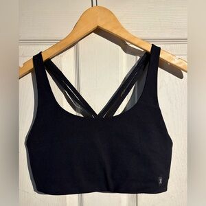 On Clouds Women's Black Cross-Strap Sports Bra
